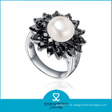 Ródio banhado a prata esterlina Pearl Ring Designs (SH-R0519-2)